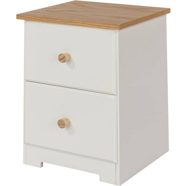 Colorado 2 Drawer Petite Bedside Table - White - 2 Drawers