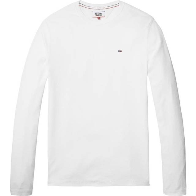 Tommy Jeans for man. DM0DM04409 White slim fit long sleeved t-shirt with white slim fit (XL), Casual, Organic Cotton, Sustainable