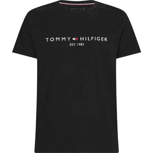 Tommy Hilfiger – Svart t-shirt med broderad flagga-Svart/a