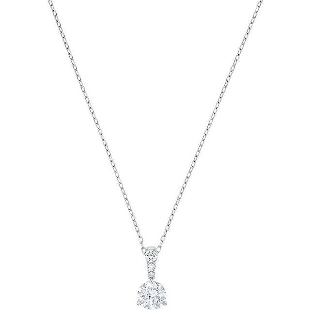 Swarovski Solitaire 7mm Necklace - One Size - Silver