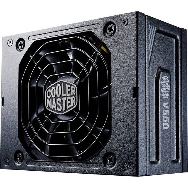 Cooler Master V550 SFX Gold, EU-Kontakt - 550W 80 PLUS Gold, Helt Modulärt Nätaggregat, SFF/Mini-ITX PSU, Tyst 92 mm FDB-fläkt, Semi-fläktlöst Läge, SFX-till-ATX-Fäste, 10 Års Garanti - 550W
