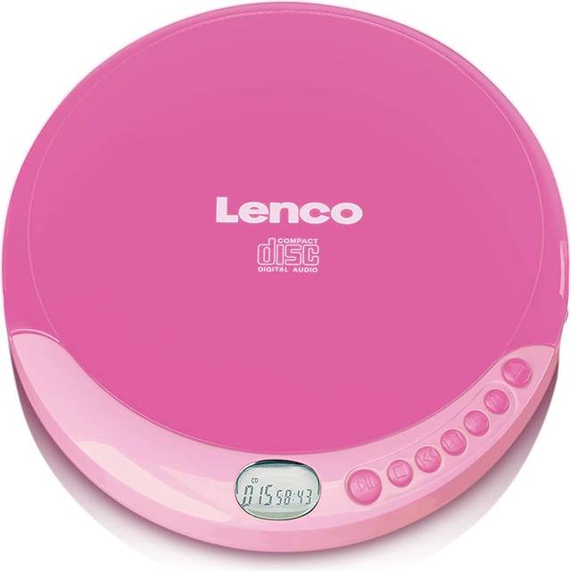 Lenco CD-011PK bärbar CD-spelare (Discman), magenta