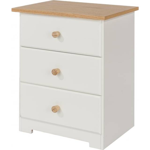Core Products Colorado 3 Drawer Bedside Cabinet - White - 3 Drawers