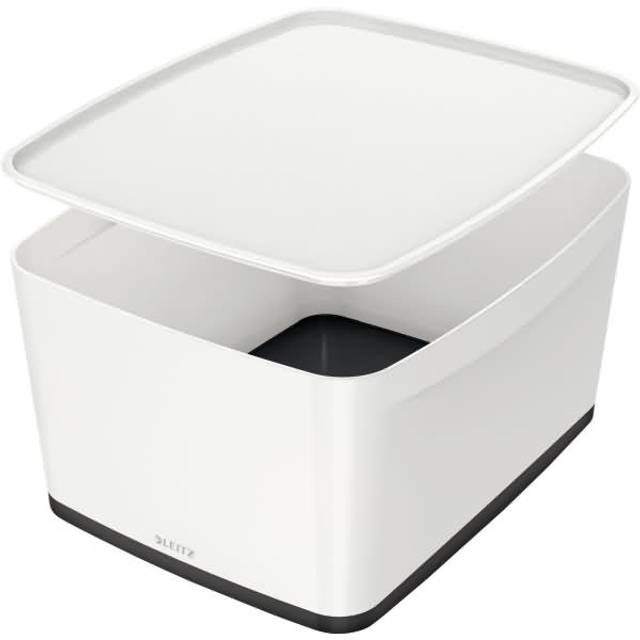 Leitz WOW MyBox Förvaringsbox med lock, A4, 18 liter, plast, vit/svart, 52161095