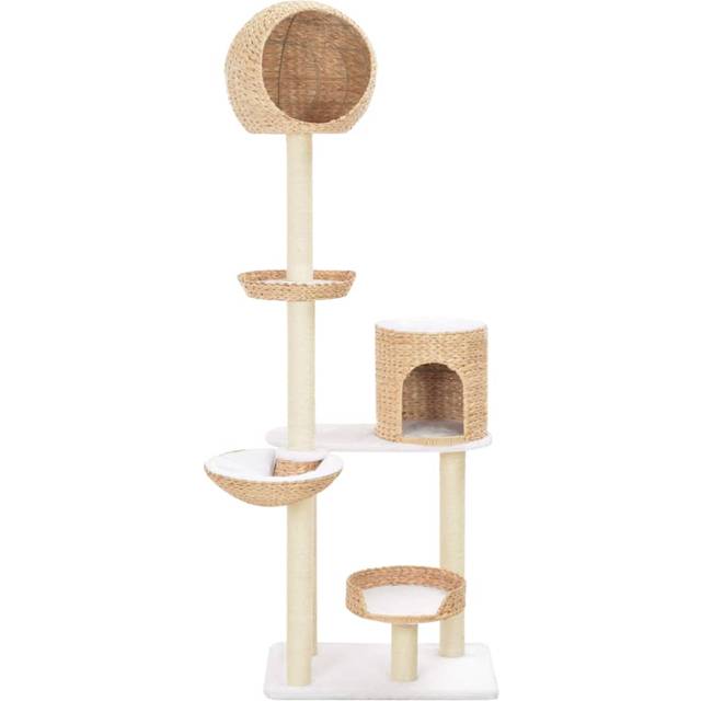 vidaXL Cat Tree with Sisal Scratching Post Seagrass - Brown