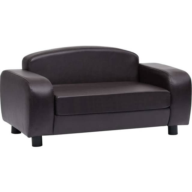 hundesofa 80x50x40 cm kunstlæder brun