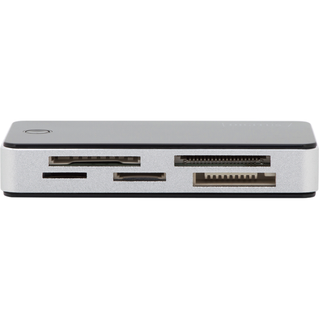 DIGITUS USB 3.0 allt-i-ett-kortläsare för minneskort - Stöd för CF-, MMC-, SD-, SDHC-, SDXC- och Micro-SD-kort - Kortläsare - 5 Gbit/s - Plug & Play - Svart/silver
