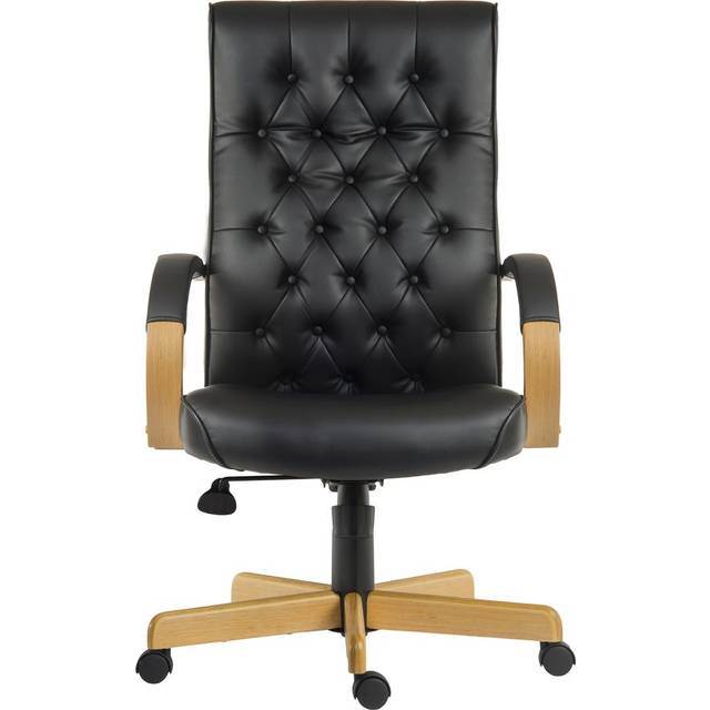 Teknik Warwick Noir Executive Chair w/Button-Tufted Backrest, Black