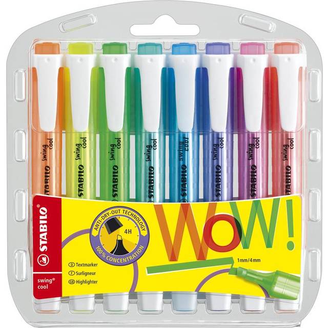 Highlighter - STABILO Swing cool Wallet of 8 Assorted colours