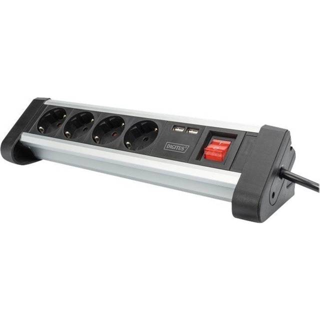 Digitus 4-way office socket strip with 2x USB ports