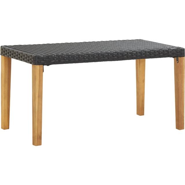 vidaXL Garden Bench 120 cm Grey Poly Rattan and Solid Acacia Wood