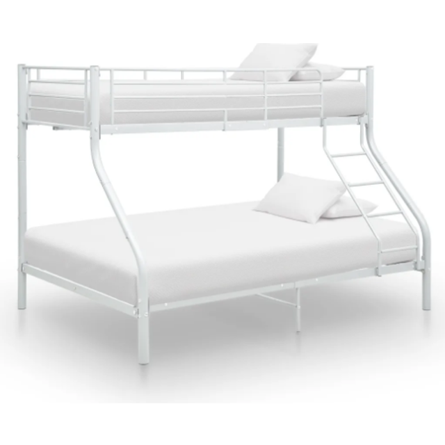 vidaXL Bunk Bed Frame without Mattress Grey Metal 140x200 cm/90x200 cm