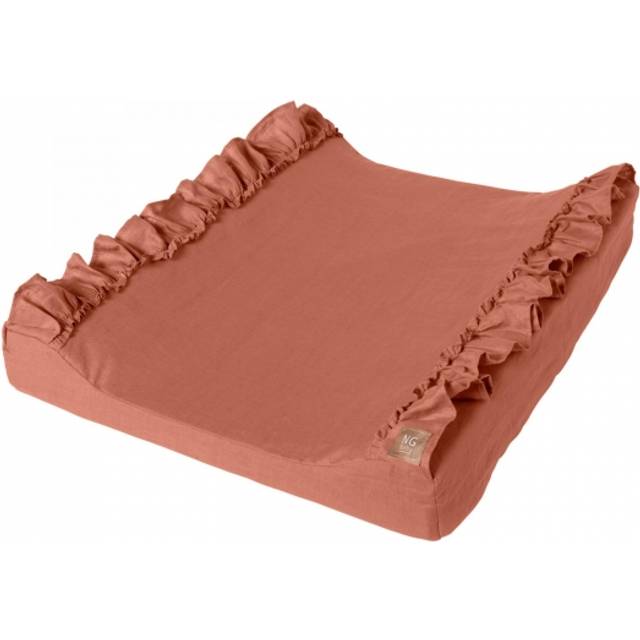 NG Baby skötbädd linne med volang, terracotta