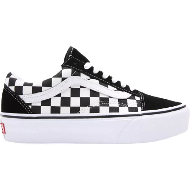 Vans – Checkerboard Old Skool – Svartvita platå-sneakers-Svart/a