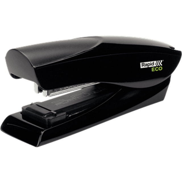 Rapesco Flat Clinch Stapler Half Strip 26/6 Black Ref 1064