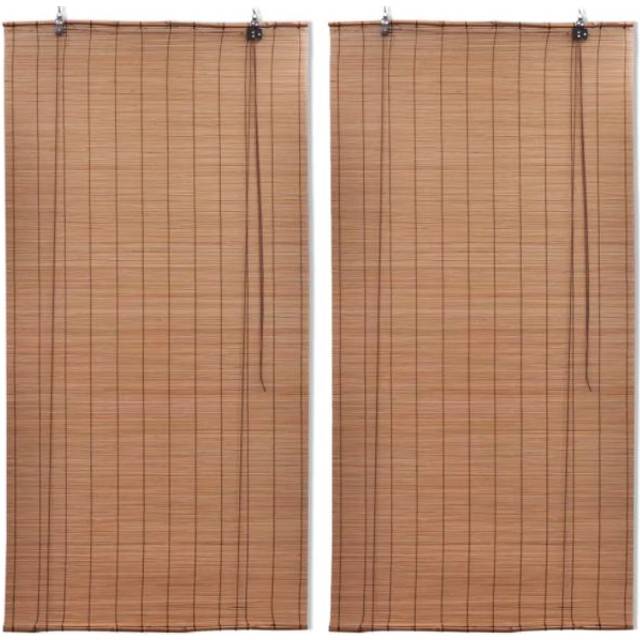 Rullgardin bambu 2 st 80 x 160 cm brun