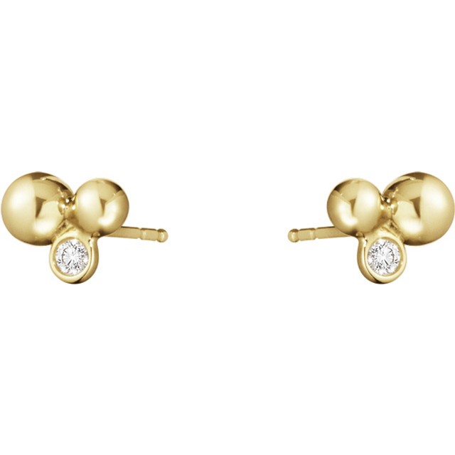 Georg Jensen Grape Ørestik i rødguld med brillant