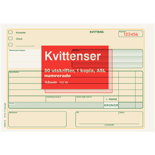 Kvittens A5L 2x50 numrerade.fl.karbon