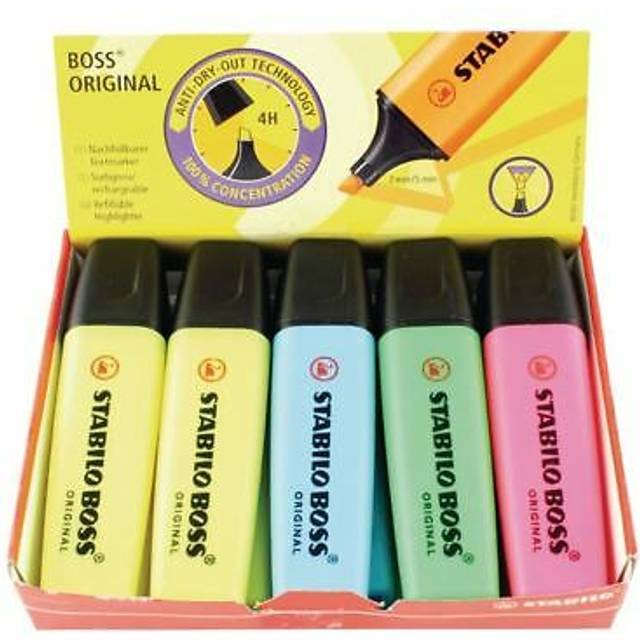 STABILO BOSS ORIGINAL 70/10-1 Highlighter Assorted Medium Chisel 2-5 mm Refillable Pack of 10