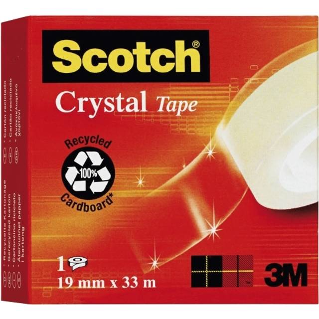 Scotch Crystal Tape Multipurpose 19mmx33m Clear Glossy 600