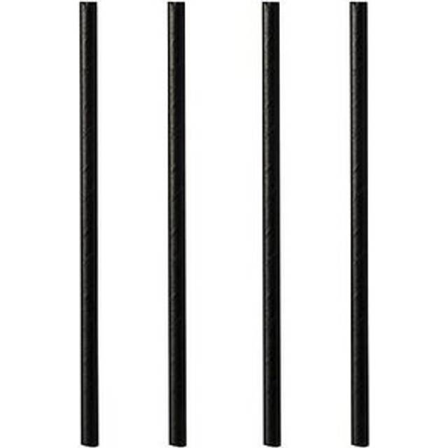 Papstar cocktail drinking straws pure flexible black 15cm 500 pieces