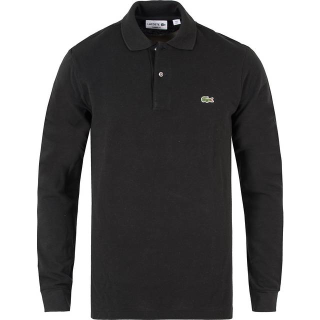 Men's Lacoste Original L.12.12 Mens Long Sleeve Cotton Polo Shirt - Black 031 - Size: 42
