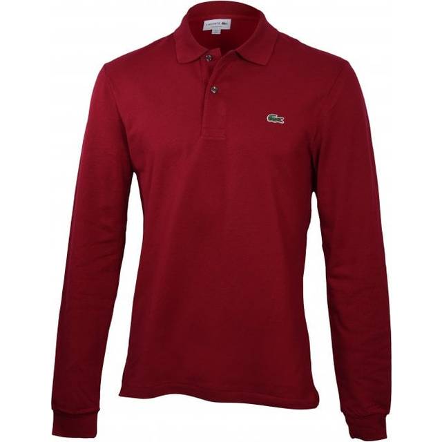 Lacoste, Polo Shirts, male, Red, 3XL, Long Sleeve Cotton Polo Shirt
