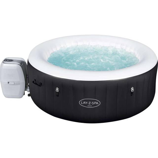 Lay-Z-Spa Miami AirJet 4 Person Inflatable Hot Tub 66 x 180cm - Black - 4 Seater