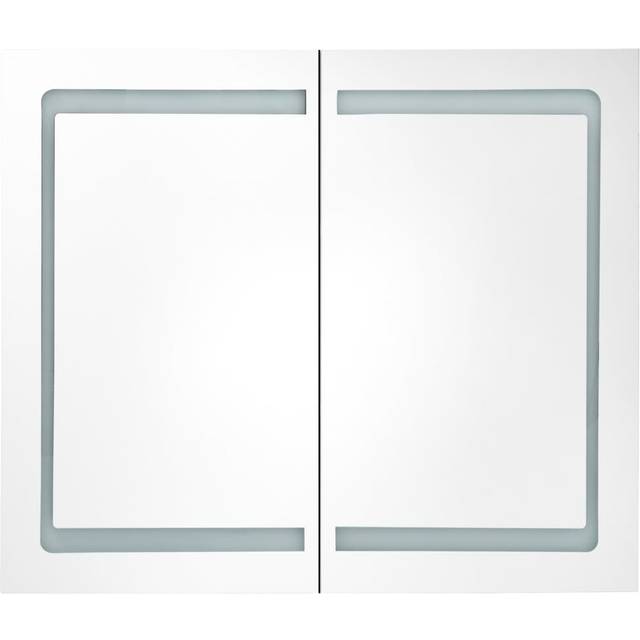 Badrumsskåp med spegel LED 80x12,2x68 cm