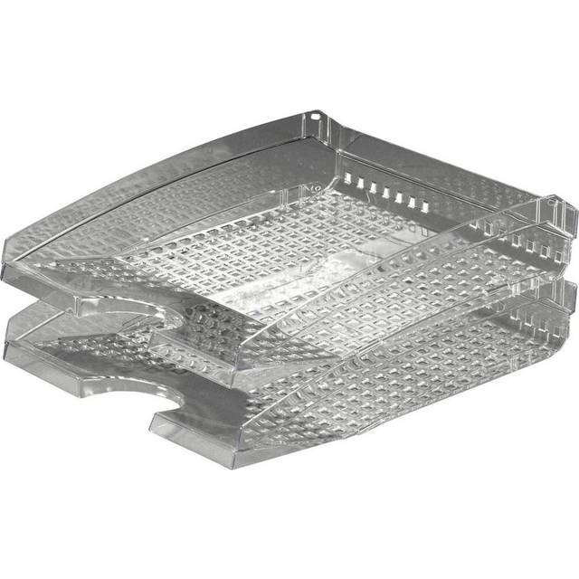 Durable Trend Stackable Letter Tray Document Organiser Paper File, A4+ Clear - Transparent