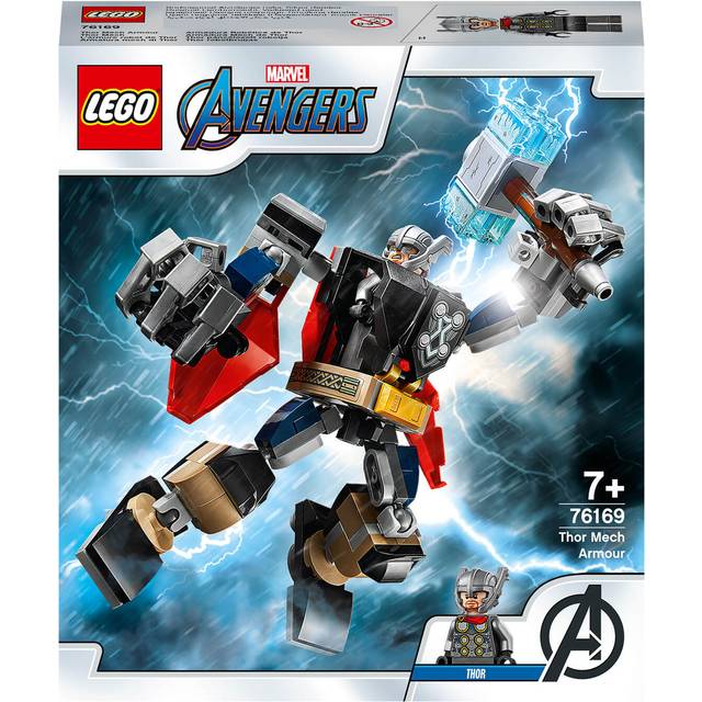 LEGO Marvel Avengers Classic Thor Mech Armor 76169 Cool Thor Hammer Lekset; Superhjälte-byggande leksak för barn, ny 2020 (139 delar)