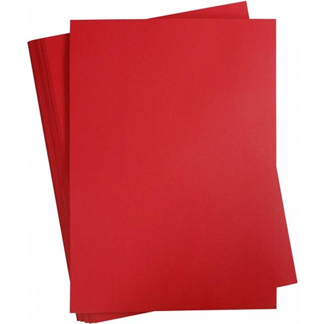Färgad kartong - A2 - 420 x 600 mm - 180 g - Julröd - 100 ark