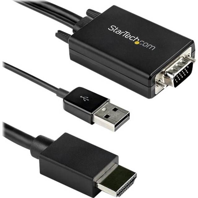 StarTech.com 2m VGA to HDMI Converter Cable with USB Audio Support & Power - Analog to Digital Video Adapter Cable to connect a VGA PC to HDMI Display - 1080p Male to Male Monitor Cable