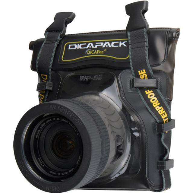 DiCAPac WP-S5 Waterproof camera bag with lens, underwater housing, water protection up to 5 metres depth, black and dark brown