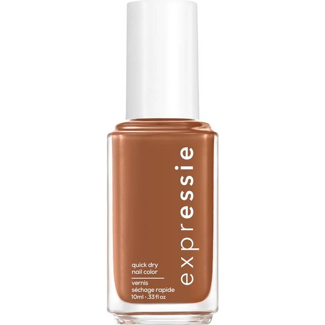 essie Expressie Nail Polish Quick Dry Formula, No Base Coat and Top Coat Needed, Vegan, Angled Brush, Caramel Brown Nail Varnish 70 Cold Brew Crew