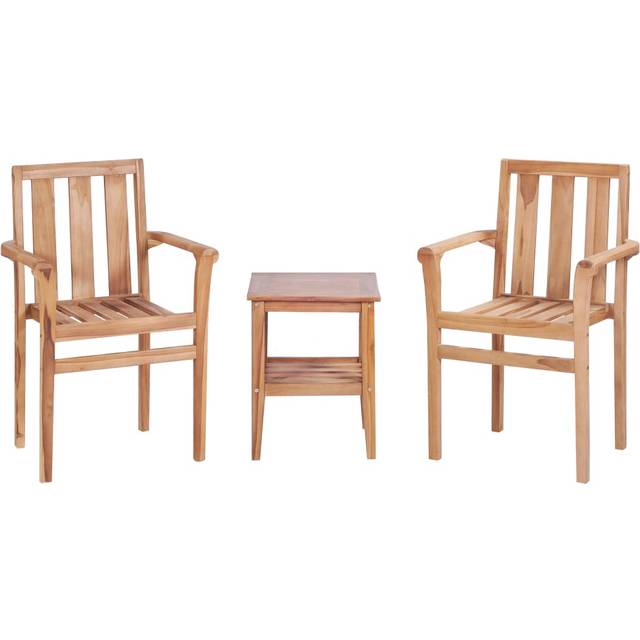 vidaXL 3 Piece Bistro Set Solid Teak - Brown