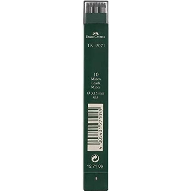 Tk clutch pencil leads - tube of 10 leads 3.15mm 6b