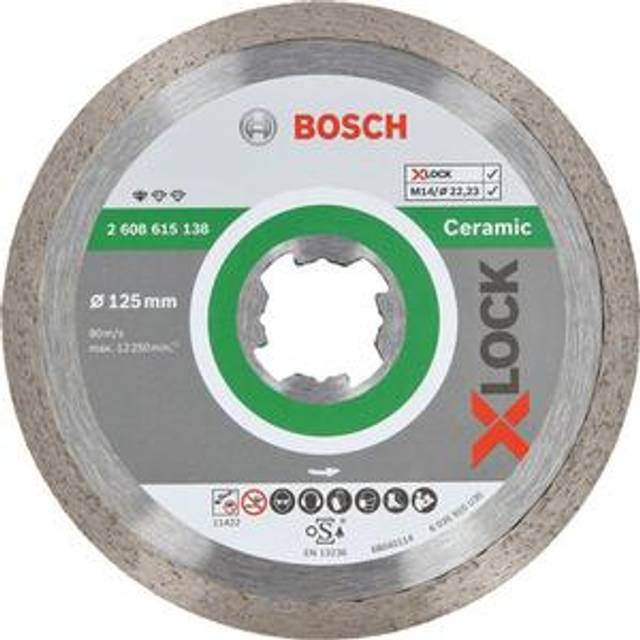 Bosch X Lock Standard Diamond Cutting Disc for Ceramics 125mm 1.6mm 22mm