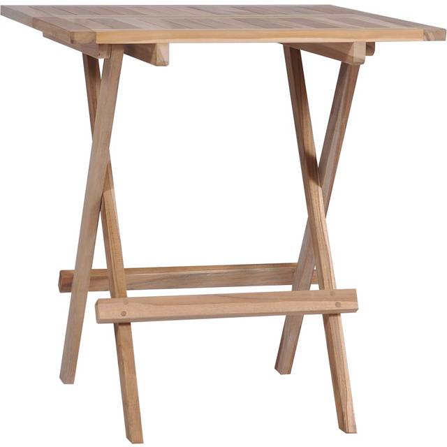 vidaXL Folding Bistro Table 60x60x65 cm Solid Teak Wood - Brown