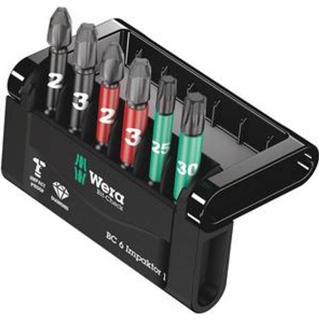 Wera Bit-Check 6 Impaktor 1 SB TriTorsion Long Life 6 Piece Screwdriver Bit Set