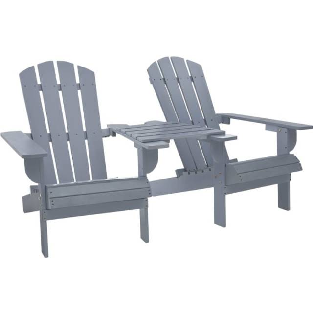 Adirondackstolar med bord massivt granträ vit