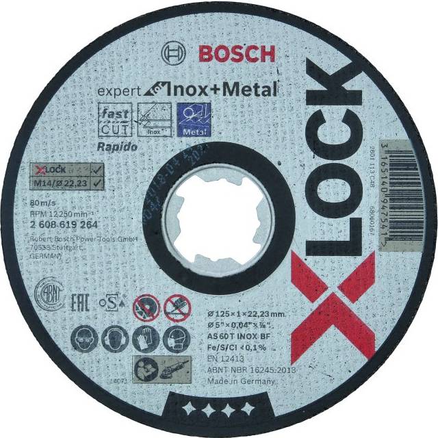 Bosch Expert X Lock Rapido Metal and Inox Cutting Disc 125mm 1mm 22mm