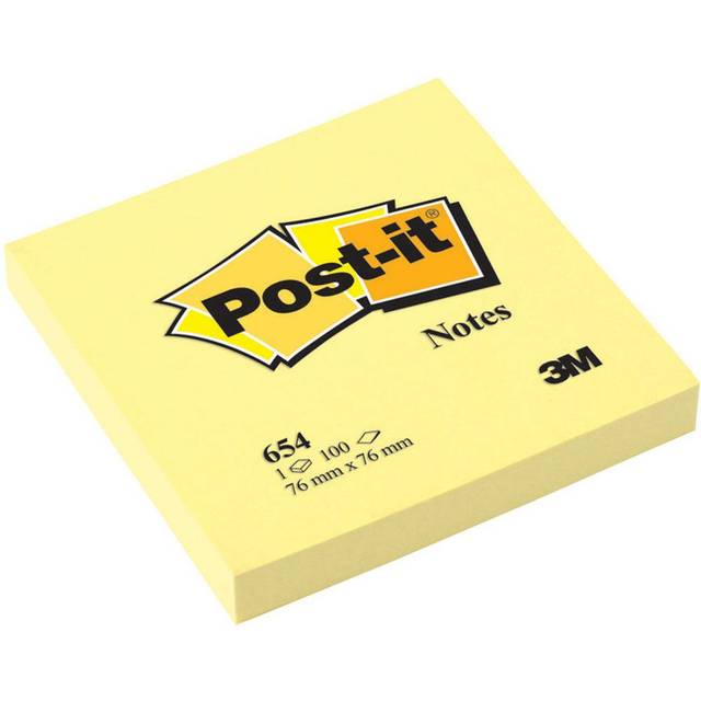 Post-it lappar 76mm x 76mm | 3M | gul | 100 ark