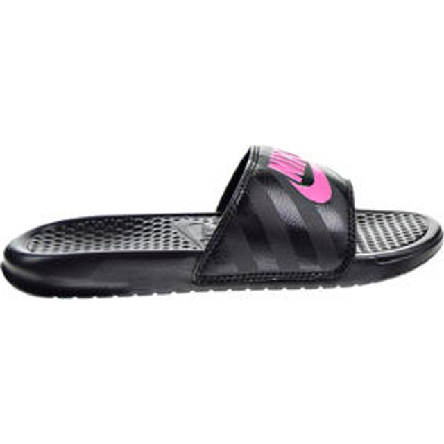 (WMNS) Nike Benassi JDI 'Black Vivid Pink' 343881-061 - Black/Pink