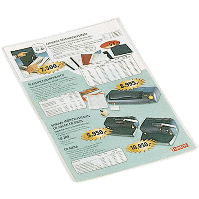 Esselte Card Holder, Pack of 100, A4 Format, Transparent, 105 Micron PP Material, 47774