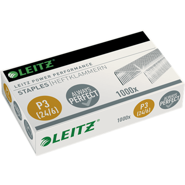 Leitz Power Performance P3 häftklamrar 24/6, 6 mm benlängd