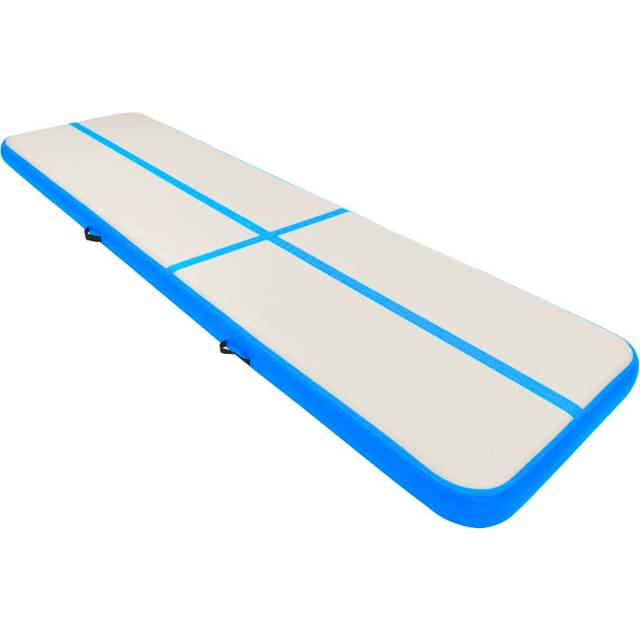 vidaXL Inflatable Gymnastics Mat with Pump 800x100x15 cm PVC Green Exercise