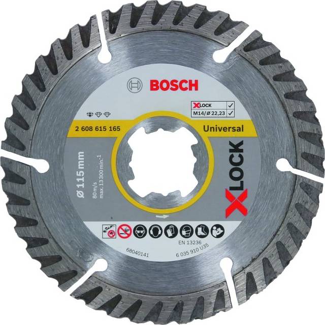Bosch X Lock Standard Diamond Cutting Disc 115mm 1.6mm 22mm
