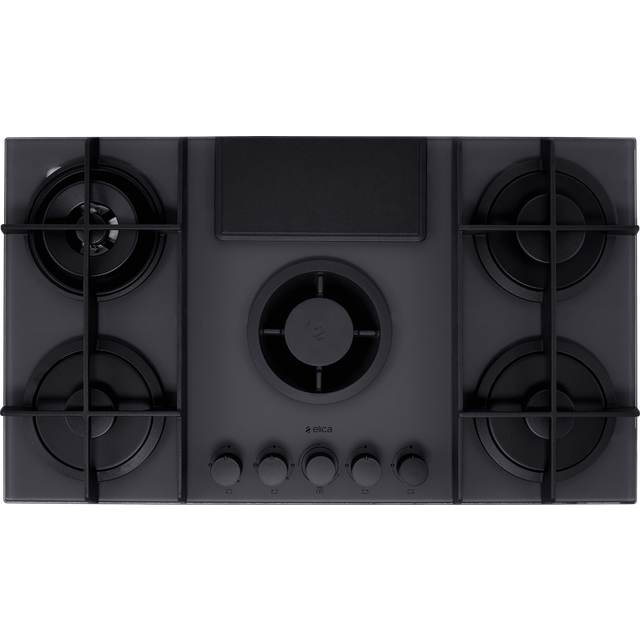 Elica NT-FLAME-GR-RC NikolaTesla Flame 88cm Gas Venting Hob - Recirculation Only - Grey