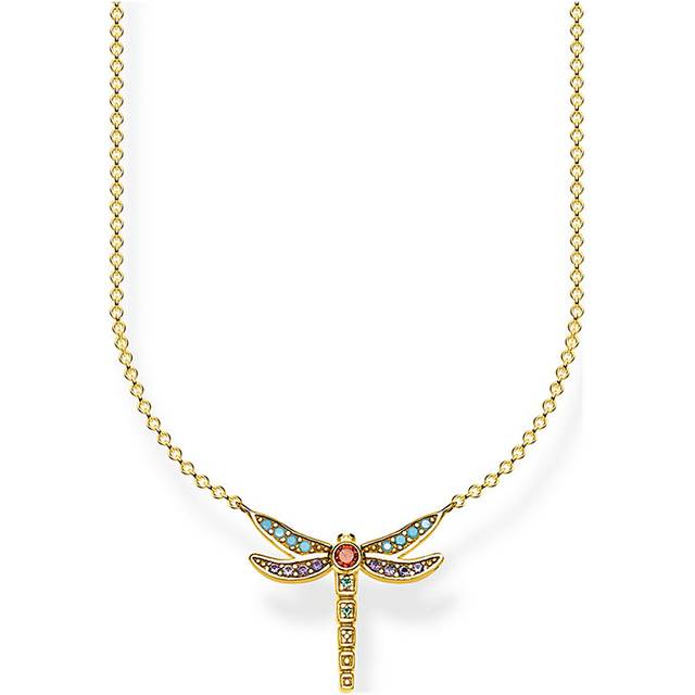 Thomas Sabo Paradise Gold Plated Dragonfly Necklace KE1837-974-7-L45v